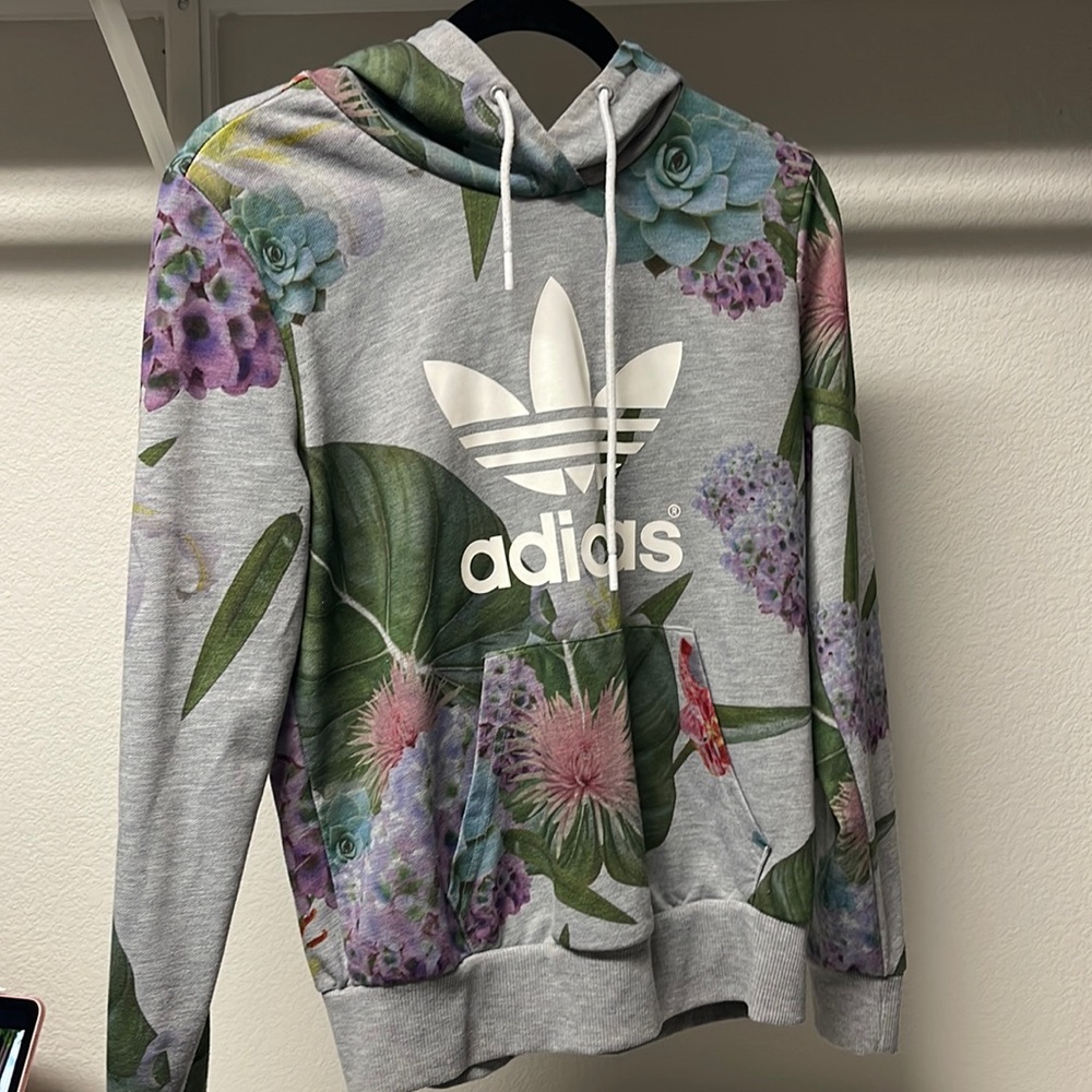 Flower print Adidas hoodie